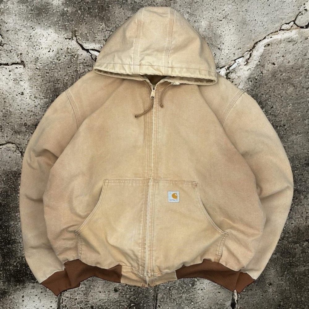 Vintage Tan Canvas Carhartt Workwear J131 Jacket GRAIL RARE FADED